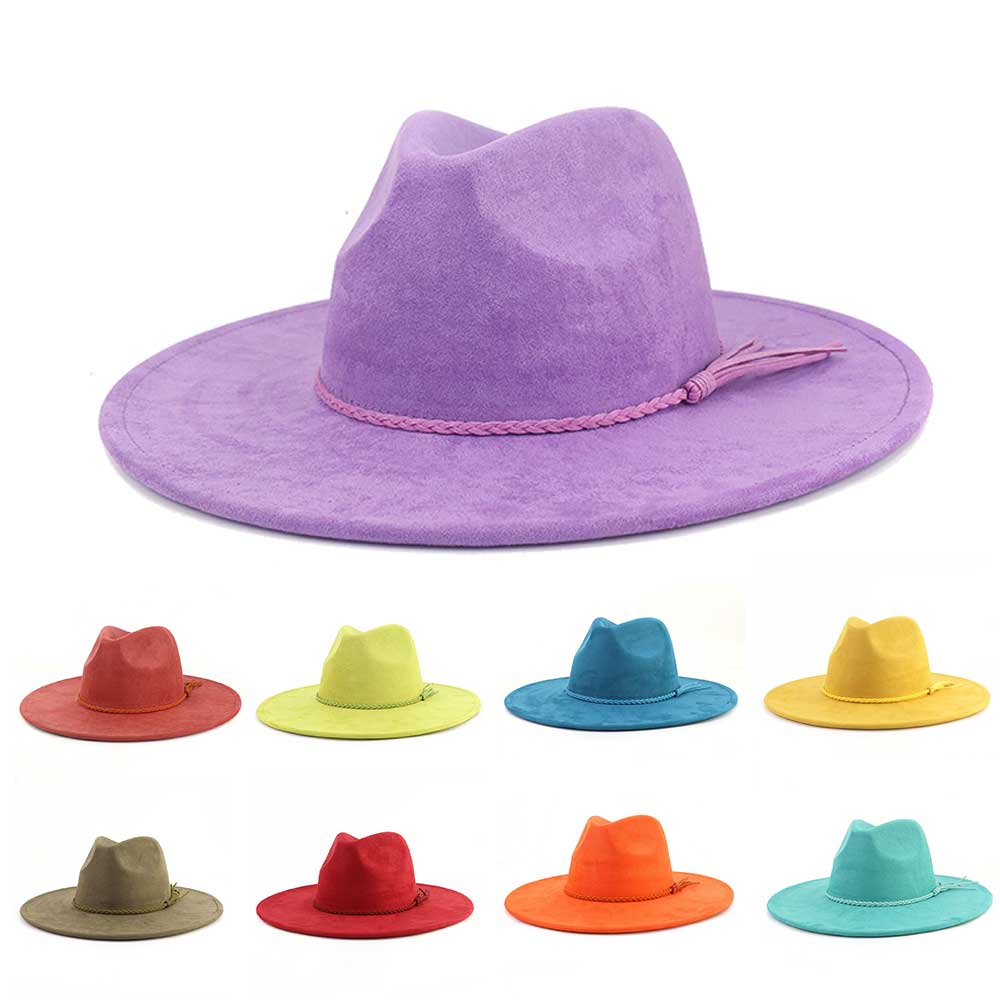 Fedora Hat Wool - Cappello in pelle scamosciata vegana a